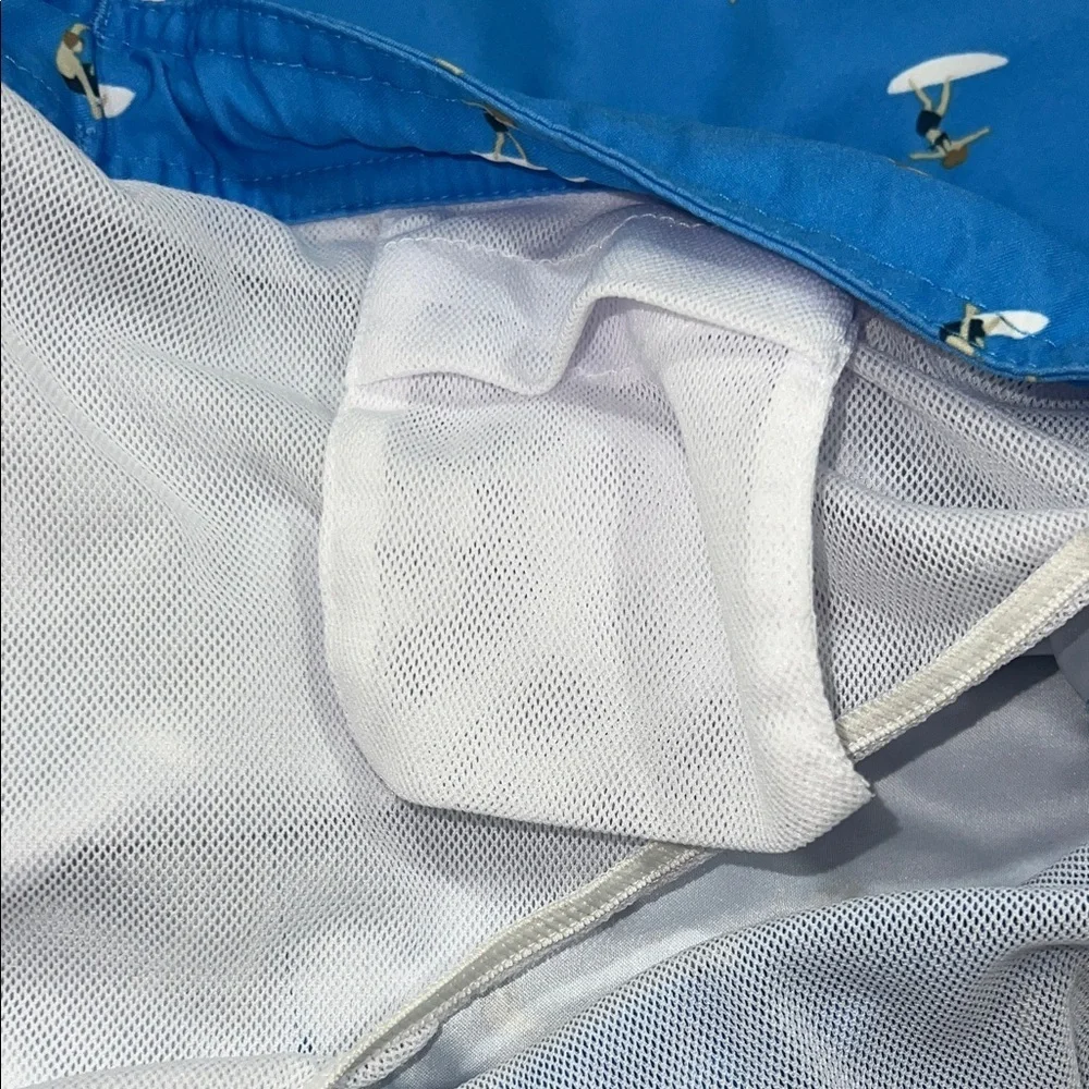 Original Penguin Light Blue Swim Trunks with Seagull Design